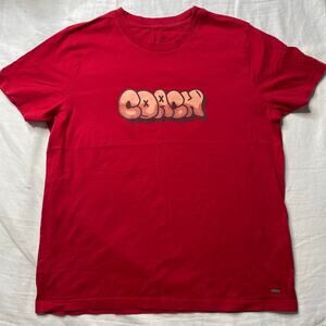 Coach Red Graffiti Graphic Logo T-Shirt Women’s Size Large Cotton